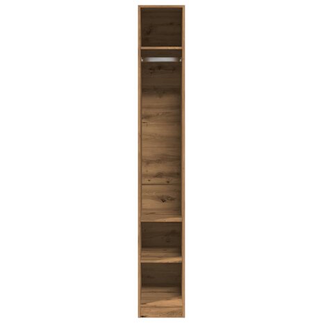 Kledingkast 30x50x200 cm bewerkt hout artisanaal eikenkleur
