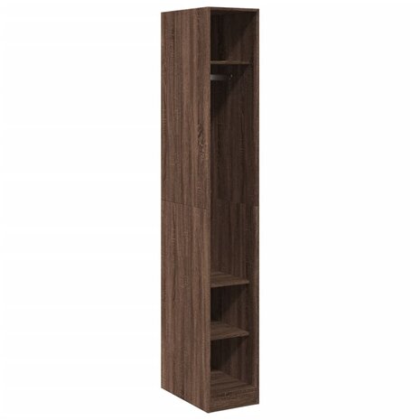 Kledingkast 30x50x200 cm bewerkt hout bruin eikenkleur
