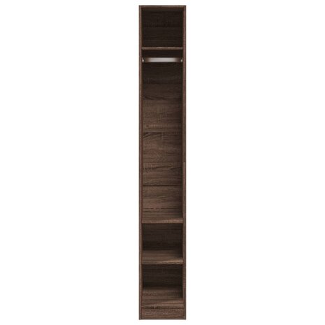 Kledingkast 30x50x200 cm bewerkt hout bruin eikenkleur