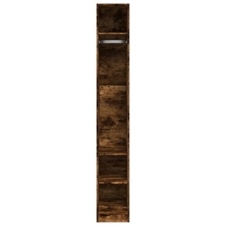 Kledingkast 30x50x200 cm bewerkt hout gerookt eikenkleurig