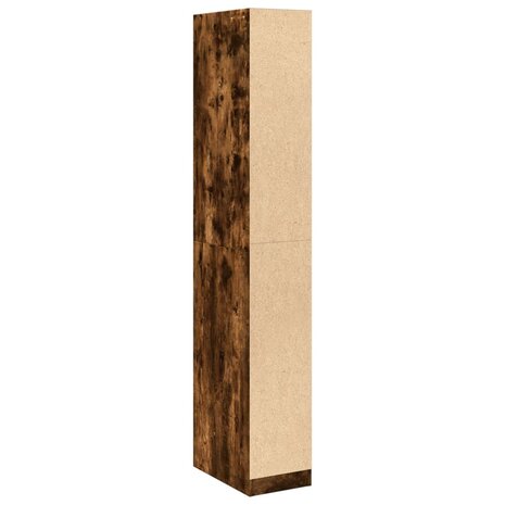 Kledingkast 30x50x200 cm bewerkt hout gerookt eikenkleurig