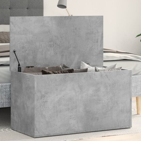 Opbergkist 84x42x46 cm bewerkt hout betongrijs