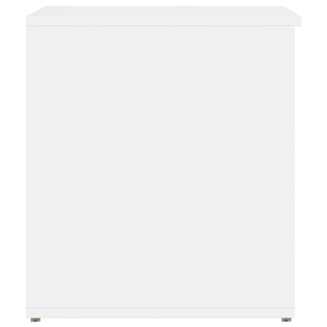 Opbergkist 84x42x46 cm bewerkt hout hoogglans wit