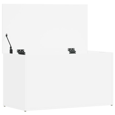 Opbergkist 84x42x46 cm bewerkt hout hoogglans wit