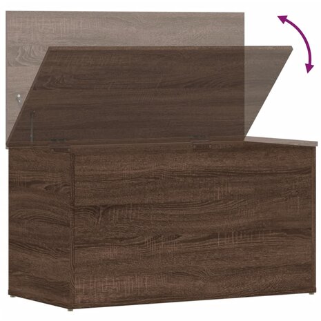 Opbergkist 84x42x46 cm bewerkt hout bruin eikenkleur
