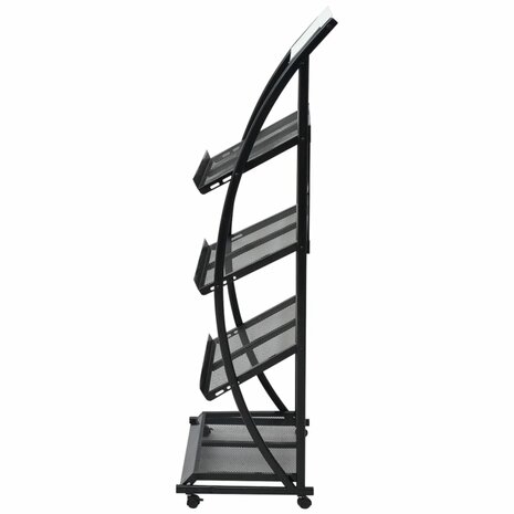 Tijdschriftenrek zwart en wit 47x40x134 cm A4