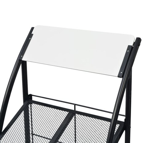 Tijdschriftenrek zwart en wit 47x40x134 cm A4