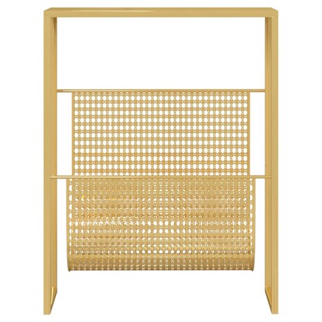Tijdschriftenrek 35x15x45 cm staal goudkleurig