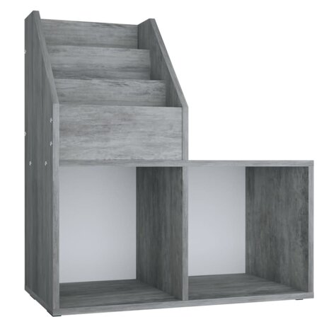 Kindertijdschriftenrek 71x30x78,5 cm bewerkt hout betongrijs