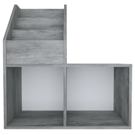 Kindertijdschriftenrek 71x30x78,5 cm bewerkt hout betongrijs
