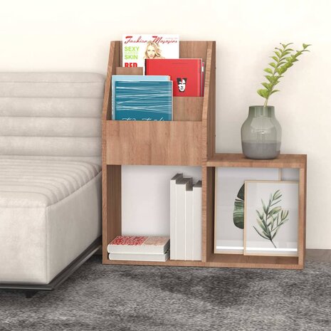 Kindertijdschriftenrek 71x30x78,5 cm bewerkt hout sonoma eiken