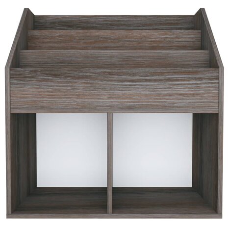 Kindertijdschriftenrek 71x30x78,5 cm hout grijs en eikenkleur