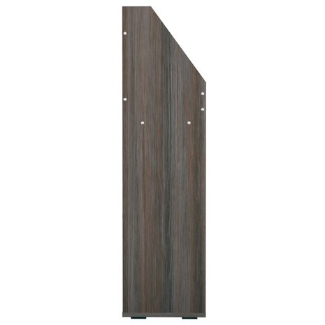 Kindertijdschriftenrek 71x30x114 cm bewerkt hout grijs en eiken