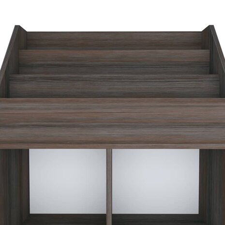 Kindertijdschriftenrek 71x30x114 cm bewerkt hout grijs en eiken