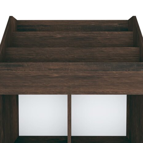 Kindertijdschriftenrek 71x30x114 cm bewerkt hout gerookt eiken