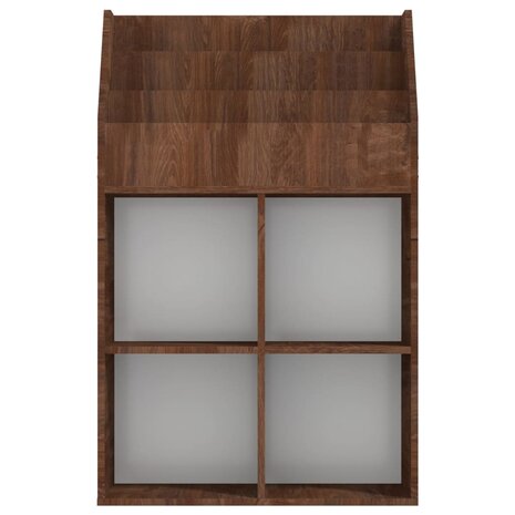 Kindertijdschriftenrek 71x30x114 cm bewerkt hout bruineiken
