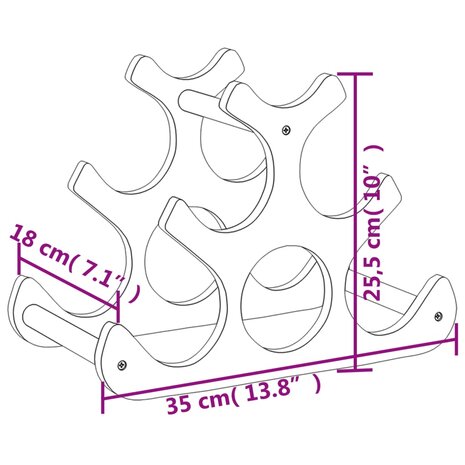 Wijnrek voor 6 flessen 35x18x25,5 cm bamboe