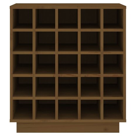 Wijnkast 55,5x34x61 cm massief grenenhout honingbruin