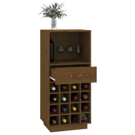 Wijnkast 45x34x100 cm massief grenenhout honingbruin