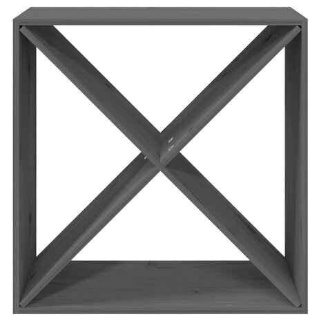 Wijnkast 62x25x62 cm massief grenenhout grijs