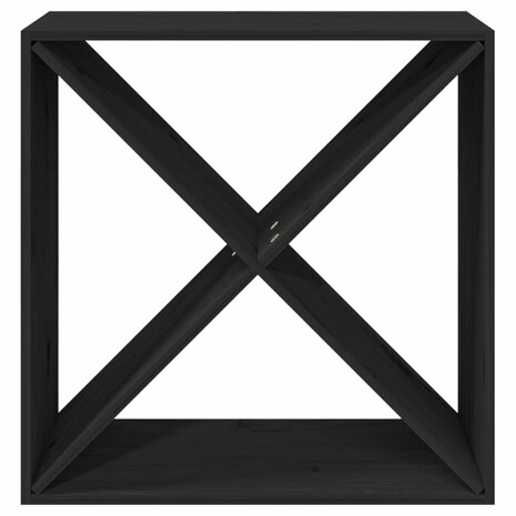 Wijnkast 62x25x62 cm massief grenenhout zwart