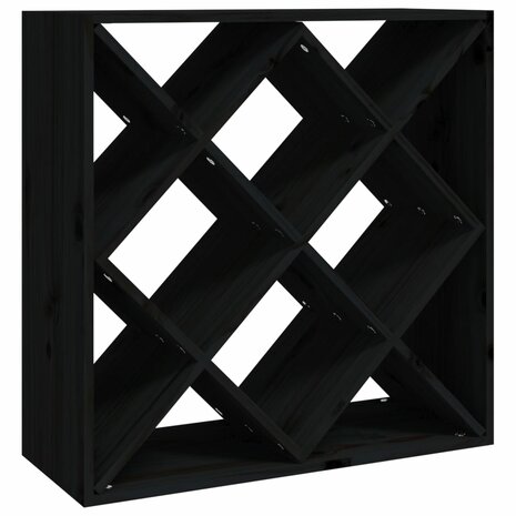 Wijnkast 62x25x62 cm massief grenenhout zwart