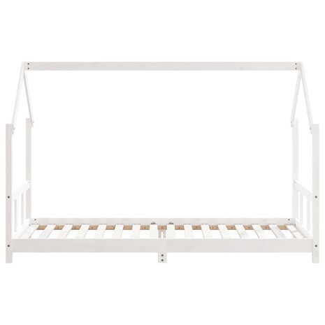 Kinderbedframe 90x200 cm massief grenenhout wit