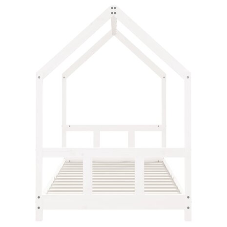 Kinderbedframe 90x200 cm massief grenenhout wit