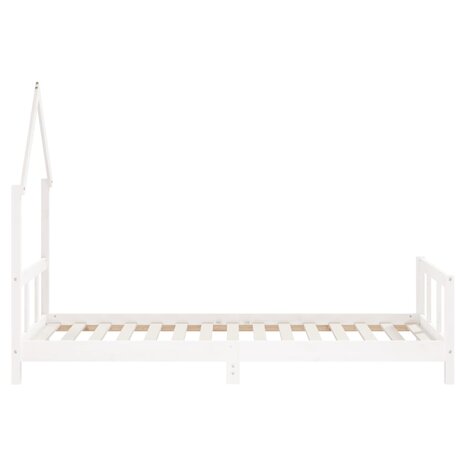 Kinderbedframe 90x190 cm massief grenenhout wit