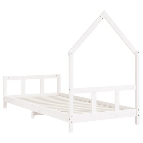 Kinderbedframe 90x190 cm massief grenenhout wit