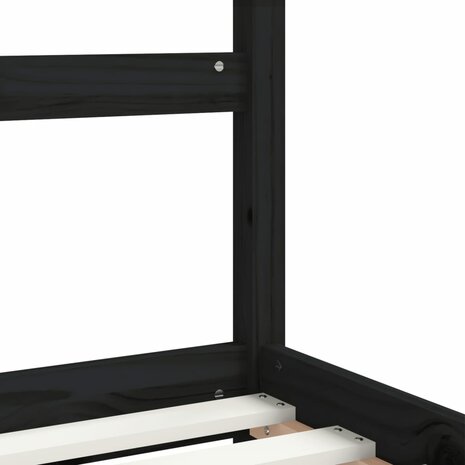 Kinderbedframe 90x200 cm massief grenenhout zwart