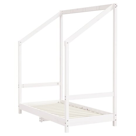 Kinderbedframe 2x(70x140 cm massief grenenhout wit