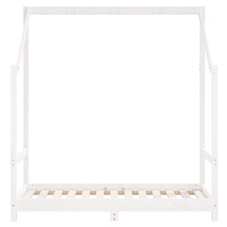 Kinderbedframe 2x(70x140 cm massief grenenhout wit