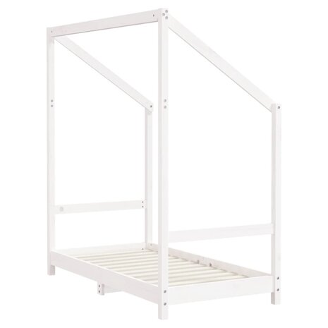 Kinderbedframe 2x(70x140 cm massief grenenhout wit
