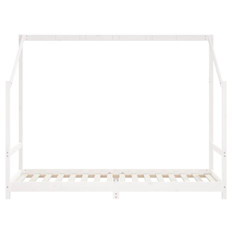Kinderbedframe 2x(80x200) cm massief grenenhout wit
