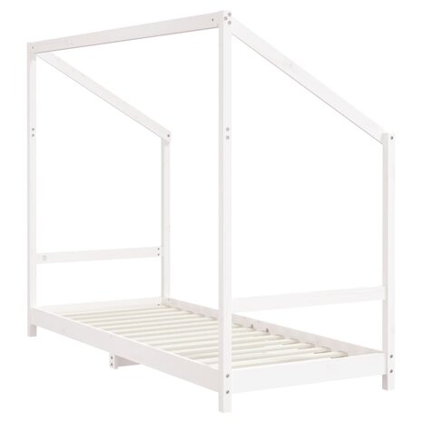 Kinderbedframe 2x(80x200) cm massief grenenhout wit