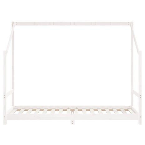 Kinderbedframe 2x(90x200) cm massief grenenhout wit