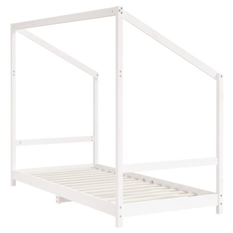 Kinderbedframe 2x(90x200) cm massief grenenhout wit
