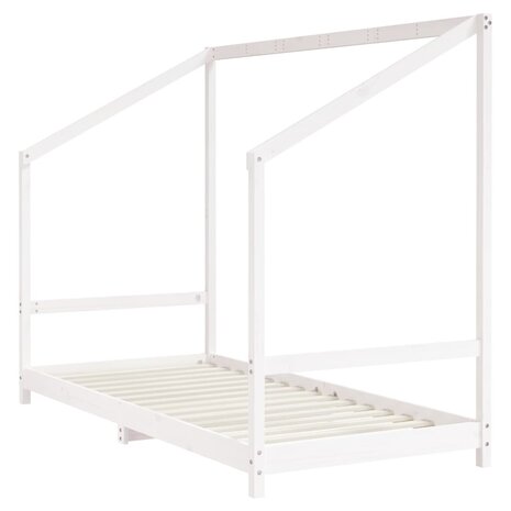 Kinderbedframe 2x(90x190) cm massief grenenhout wit