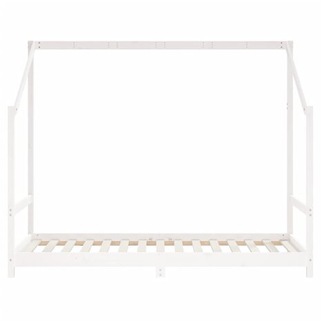 Kinderbedframe 2x(90x190) cm massief grenenhout wit