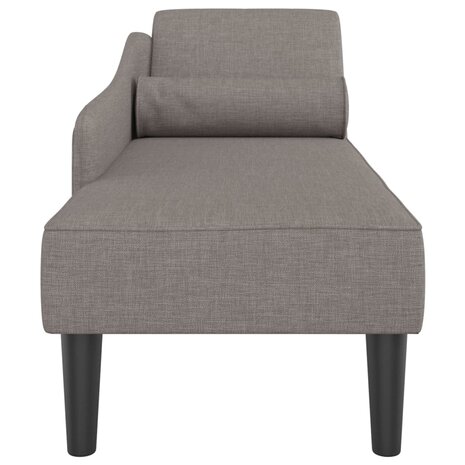 Chaise longue met kussens stof taupe