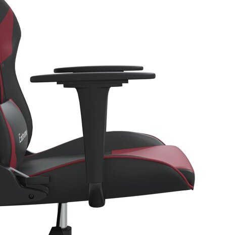 Massage gamestoel kunstleer zwart en wijnrood