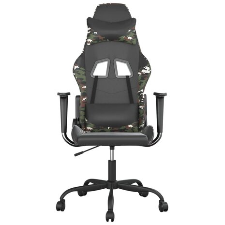 Gamestoel kunstleer zwart en camouflage