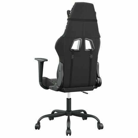 Gamestoel kunstleer zwart en camouflage