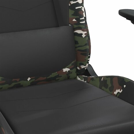 Gamestoel kunstleer zwart en camouflage