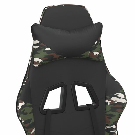 Gamestoel kunstleer zwart en camouflage