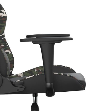 Gamestoel kunstleer zwart en camouflage