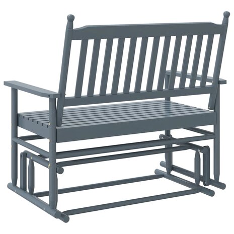 Schuifbankje 118x70x104,5 cm massief populierenhout grijs