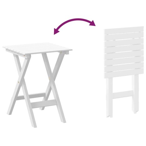Schommelstoel met inklapbare tafel massief populierenhout wit