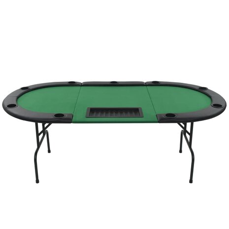 Pokertafel voor 9 spelers ovaal 3-voudig inklapbaar groen